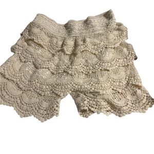 Crochet Lace Ruffle Shorts
